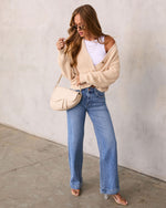 Natural % Jovanna Buttoned Cardigan Sweater-6