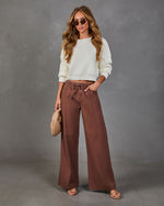 Finn Drawstring Mid Rise Wide Leg Jeans