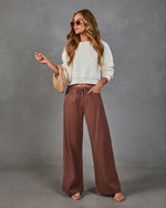 Finn Drawstring Mid Rise Wide Leg Jeans