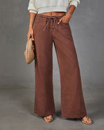 Finn Drawstring Mid Rise Wide Leg Jeans