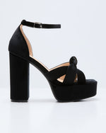 Black % Evening Proper Velvet Platform Heels-6