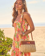 Coastal Canvas Woven Straw Clutch