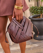 Marianna Woven Vegan Leather Crossbody Clutch