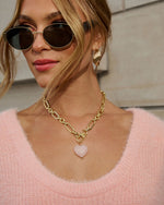 Light Pink % Special Place Heart Pendant Necklace-3