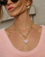 Light Pink % Special Place Heart Pendant Necklace-4