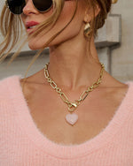 Light Pink % Special Place Heart Pendant Necklace-1