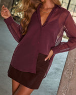 Refined Edge Chiffon Button Down Top