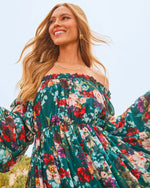 Teal Floral % Romance Me Floral Babydoll Mini Dress-6