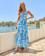 Blooming Coast Cotton Floral Paisley Print Maxi Dress