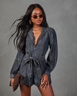 Genesis Chambray Waist Tie Romper