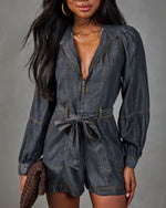 Genesis Chambray Waist Tie Romper