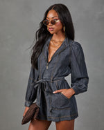 Genesis Chambray Waist Tie Romper