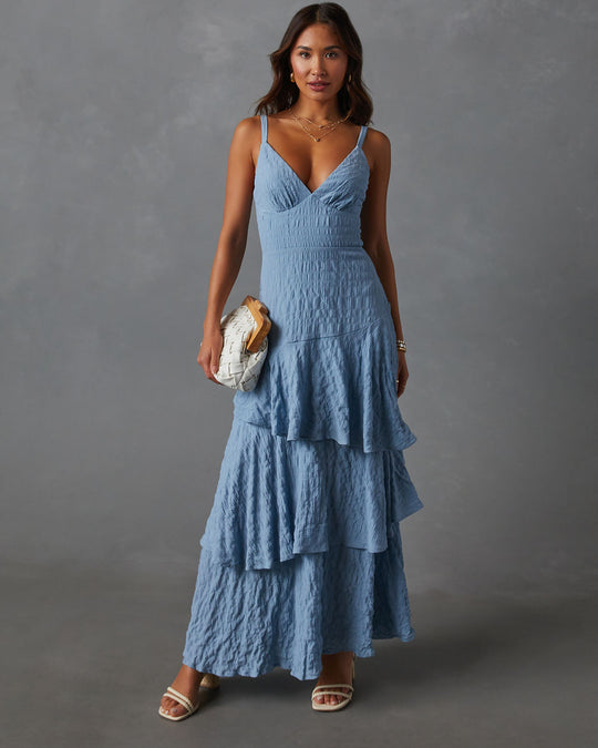 Elora Tiered And Textured Maxi Dress