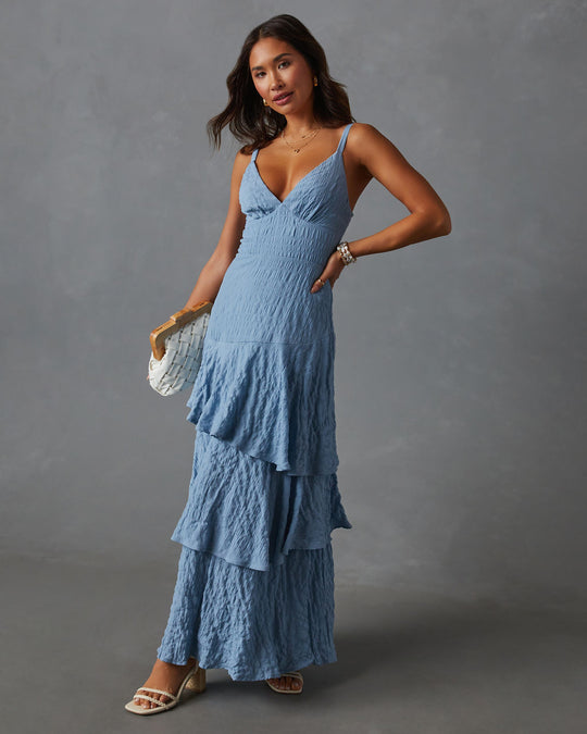 Elora Tiered And Textured Maxi Dress