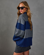Prep Club Denim Knit Color Block Top