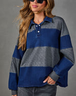 Prep Club Denim Knit Color Block Top
