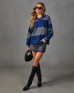 Prep Club Denim Knit Color Block Top