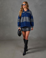 Prep Club Denim Knit Color Block Top