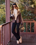 Kelsei Vegan Leather Sherpa Lined Coat