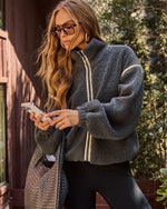Chill Whispers Contrast Trim Shearling Jacket