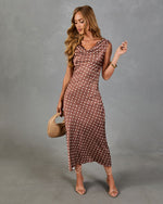 Dotted Reverie Satin Polka Dot Maxi Dress