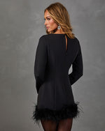 Milton Feather Trim Mini Dress