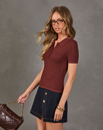 Rich Roast Knt Collared Top