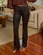 Vessa Coated Denim Super Stretch Flare Jeans