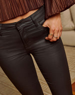 Vessa Coated Denim Super Stretch Flare Jeans