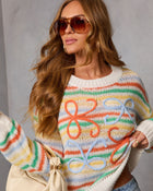 Arlette Striped Abstract Sweater