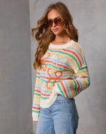 Arlette Striped Abstract Sweater