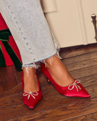 Aurette Satin Bow Embllished Heels