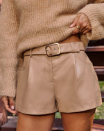 Rustic Rides Belted Leather Shorts