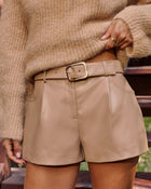 Rustic Rides Belted Leather Shorts