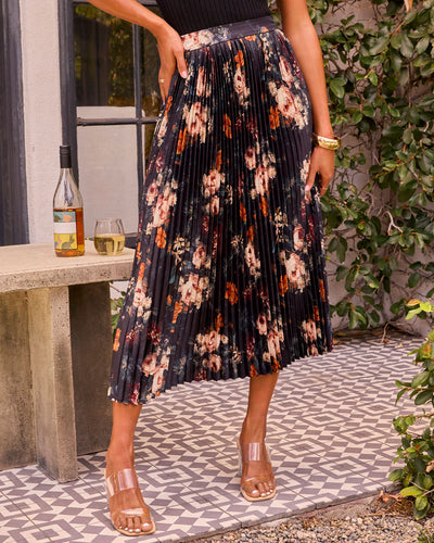 Dearest Bloom Plisse Midi Skirt – VICI - Main Image