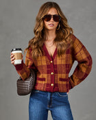 Fall Foliage Plaid Button Down Cardigan