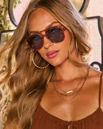 Instant Classic Aviator Marble Print Sunglasses