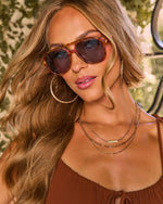 Instant Classic Aviator Marble Print Sunglasses