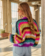 Multi % Happy Trails Crochet Cardigan-4
