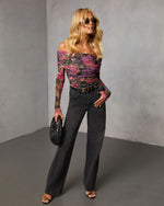 Ashara Printed Off The Shoulder Top