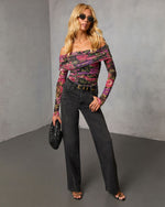 Ashara Printed Off The Shoulder Top
