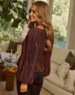 Noetta Satin Plisse Top