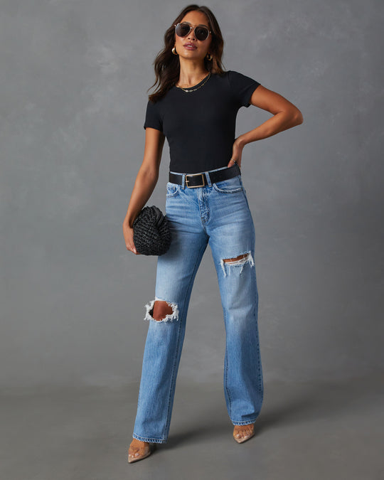 Sequoia 90s Fit Distressed Straight Leg Jeans
