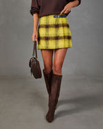 Miley Belted Brushed Plaid Mini Skirt