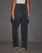 Black % VICI Icon Super Stretch High Rise Straight Color Jeans-4