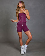 Motion Theory Contrast Stripe Layered Tank Top