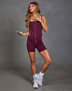 Motion Theory Contrast Stripe Layered Tank Top