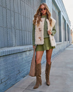 Golden Haze Shaggy Fur Vest