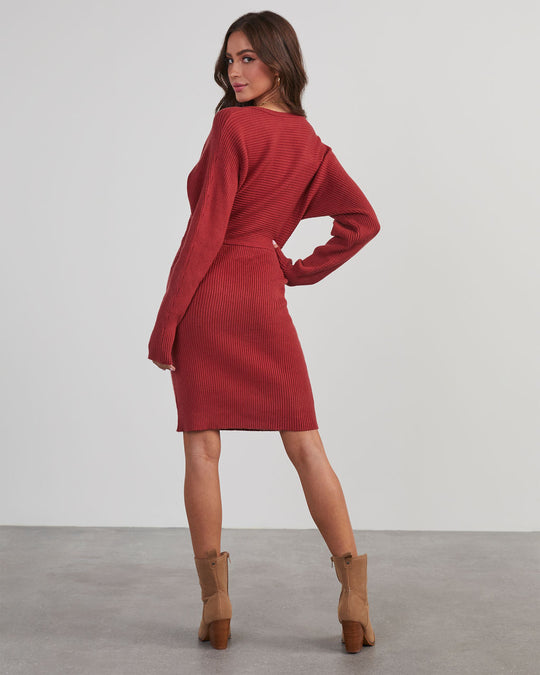 Rose % Constance Bodycon Mini Sweater Dress-4