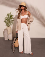 Champagne Coast Linen Button Down Top